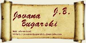 Jovana Bugarski vizit kartica